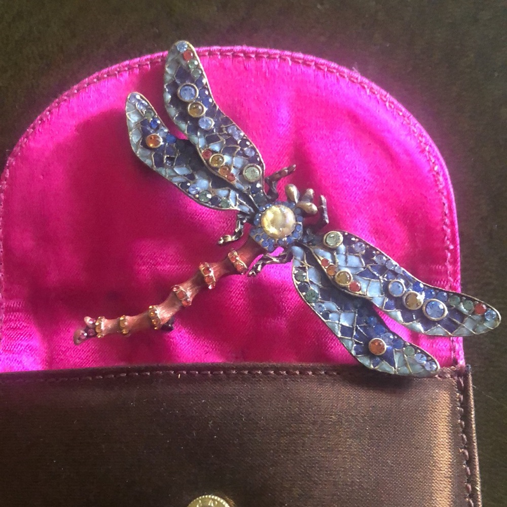 Jay Strongwater Dragonfly Brooch Pin Original New rare find